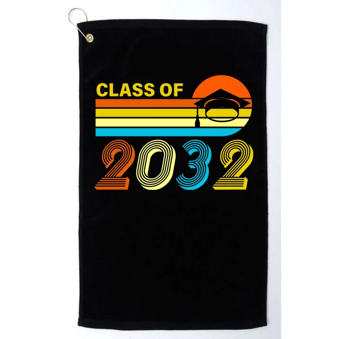 Retro Class of 2032 Future Graduate Platinum Collection Golf Towel