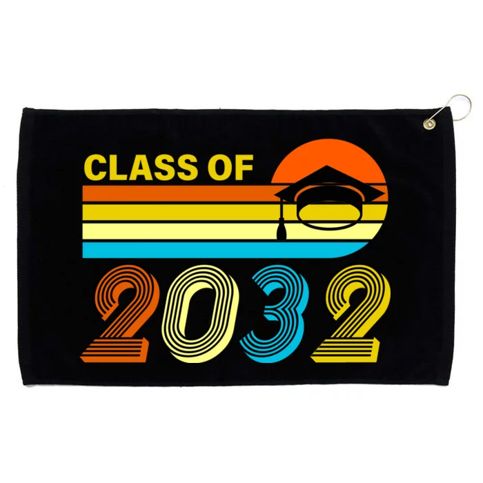 Retro Class of 2032 Future Graduate Grommeted Golf Towel