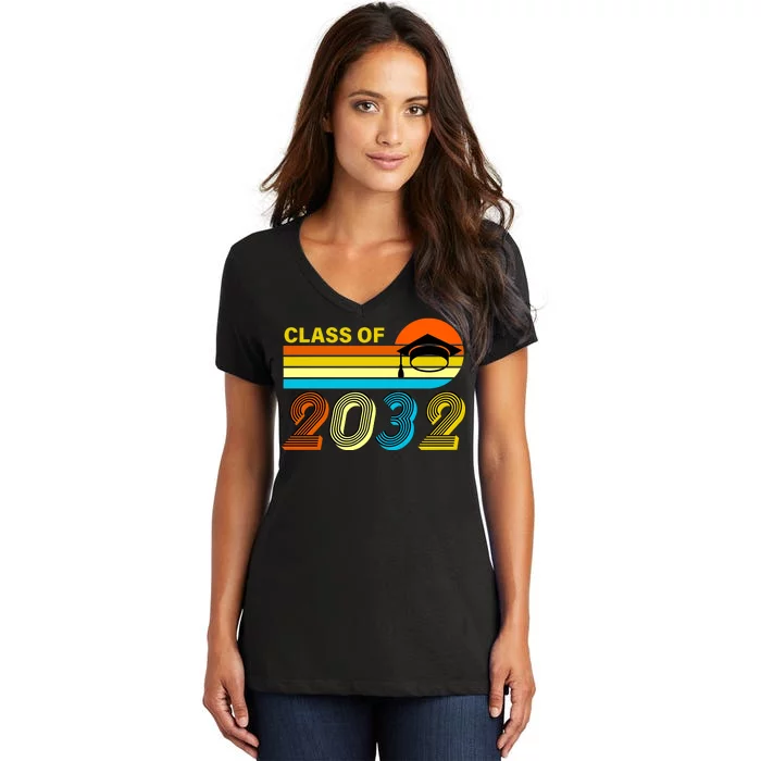 Retro Class of 2032 Future Graduate Women's V-Neck T-Shirt