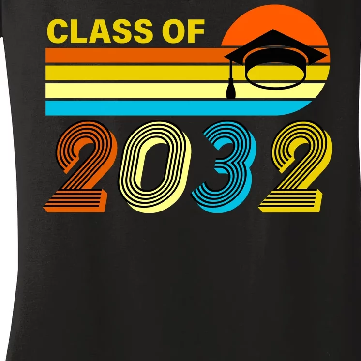 Retro Class of 2032 Future Graduate Women's V-Neck T-Shirt