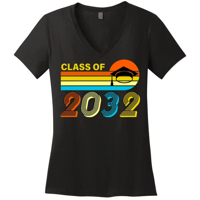 Retro Class of 2032 Future Graduate Women's V-Neck T-Shirt