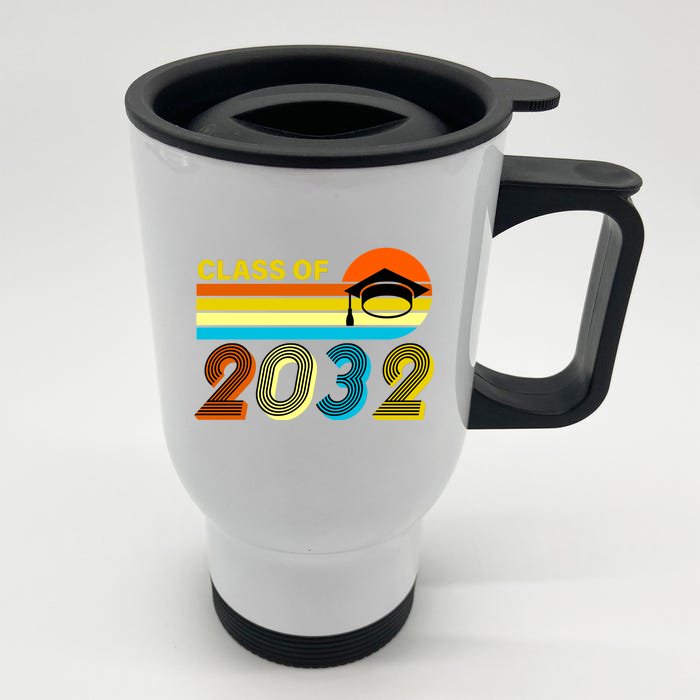 Retro Class of 2032 Future Graduate Front & Back Stainless Steel Travel Mug