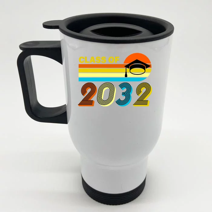 Retro Class of 2032 Future Graduate Front & Back Stainless Steel Travel Mug