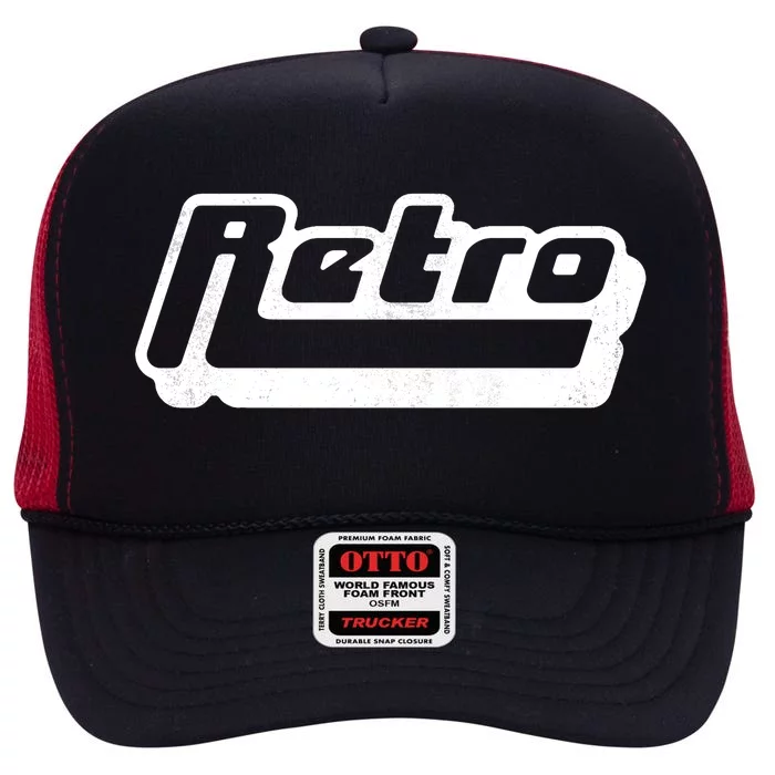 Retro Classic Style Logo High Crown Mesh Trucker Hat