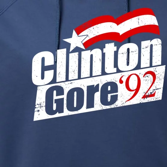 Retro Clinton Gore 1992 Election Performance Fleece Hoodie