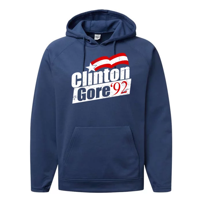 Retro Clinton Gore 1992 Election Performance Fleece Hoodie