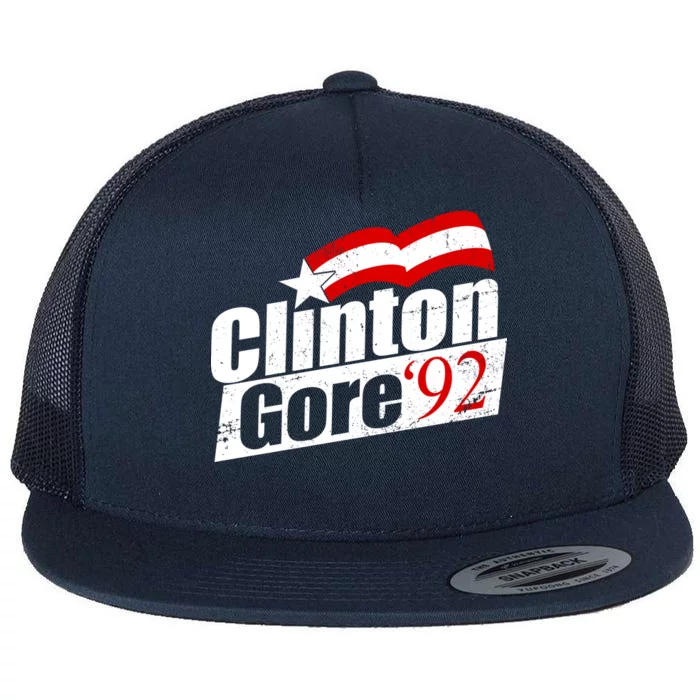 Retro Clinton Gore 1992 Election Flat Bill Trucker Hat