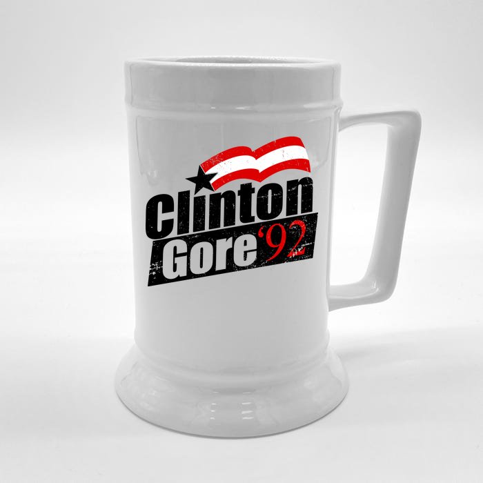 Retro Clinton Gore 1992 Election Front & Back Beer Stein