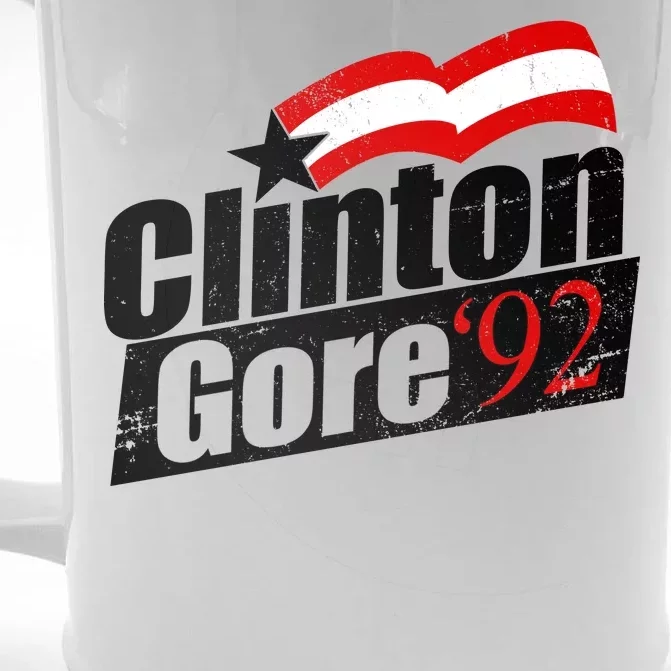 Retro Clinton Gore 1992 Election Front & Back Beer Stein