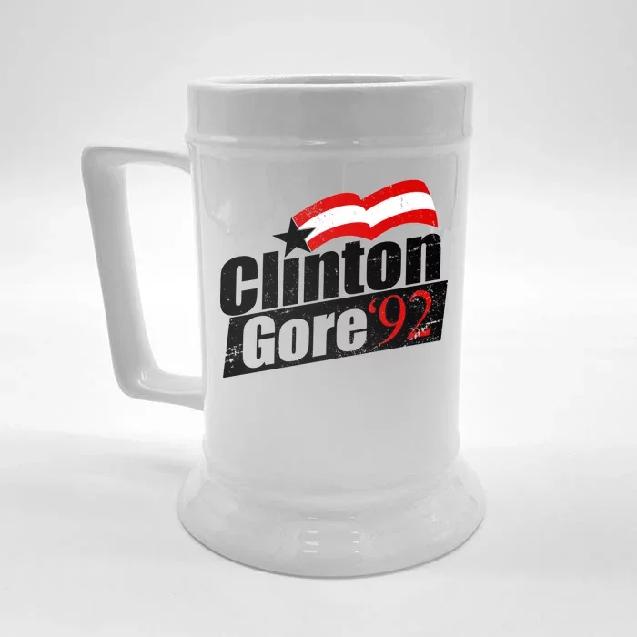 Retro Clinton Gore 1992 Election Front & Back Beer Stein