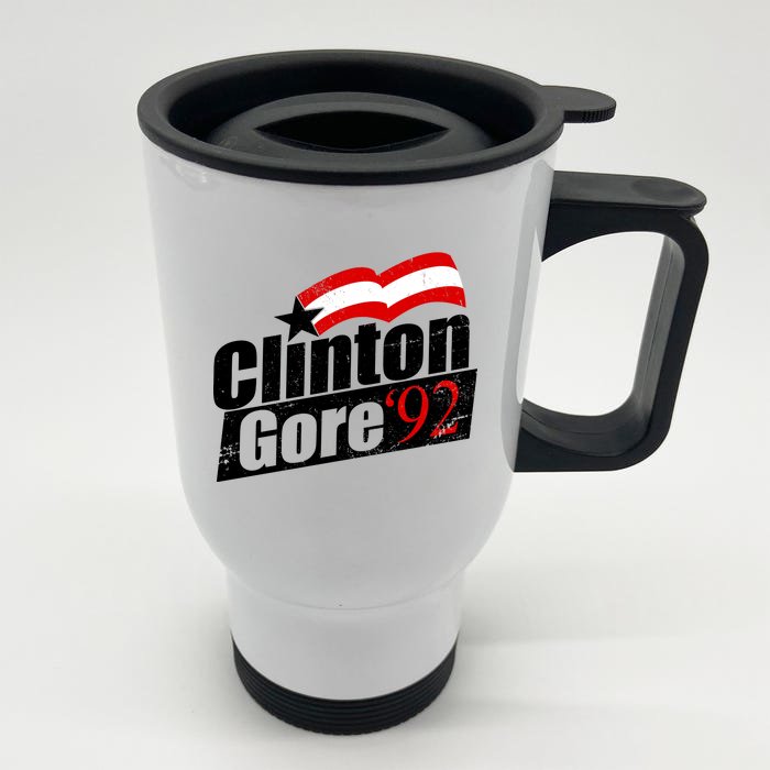 Retro Clinton Gore 1992 Election Front & Back Stainless Steel Travel Mug