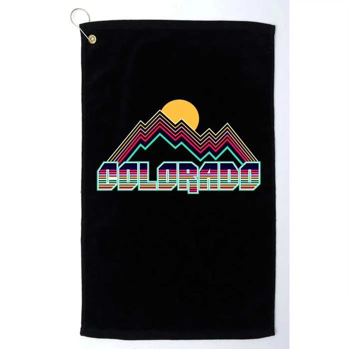 Retro Colorado Mountain Logo Platinum Collection Golf Towel