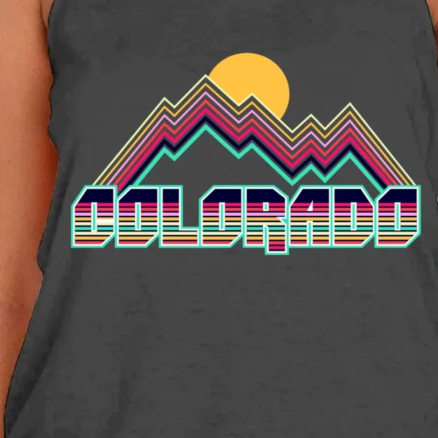 Retro Colorado Mountain Logo Women's Knotted Racerback Tank