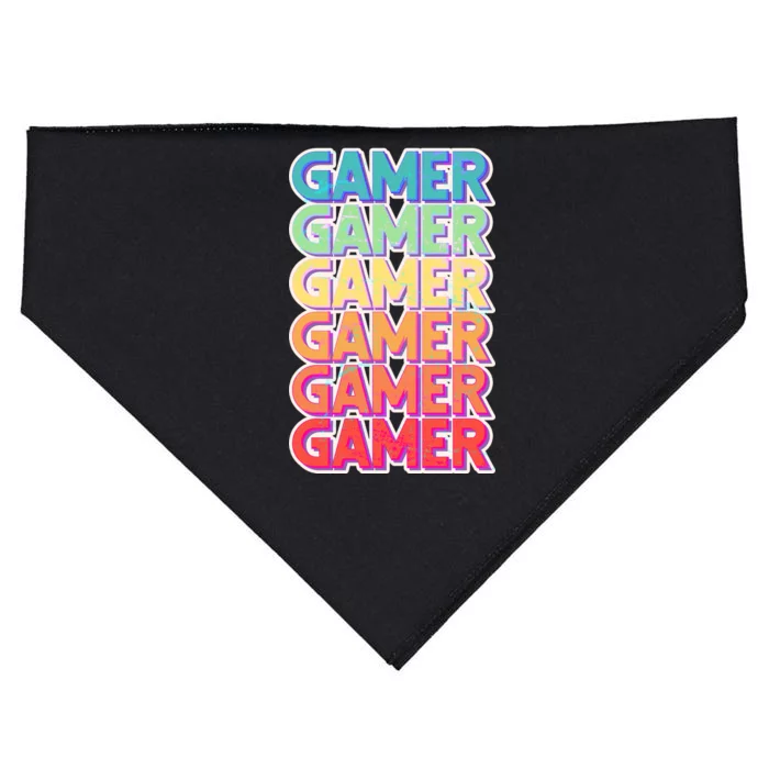 Retro Colorful Gamer USA-Made Doggie Bandana