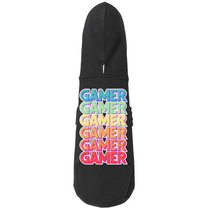 Retro Colorful Gamer Doggie 3-End Fleece Hoodie