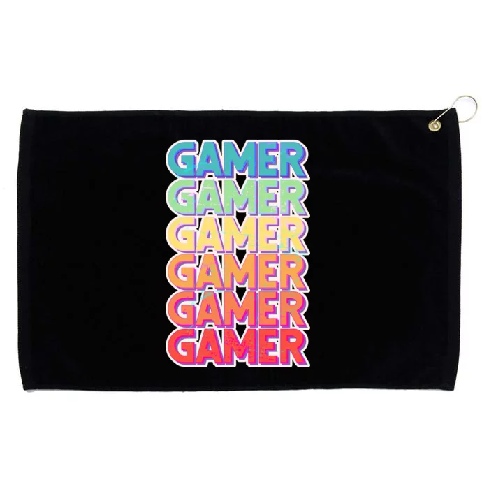 Retro Colorful Gamer Grommeted Golf Towel