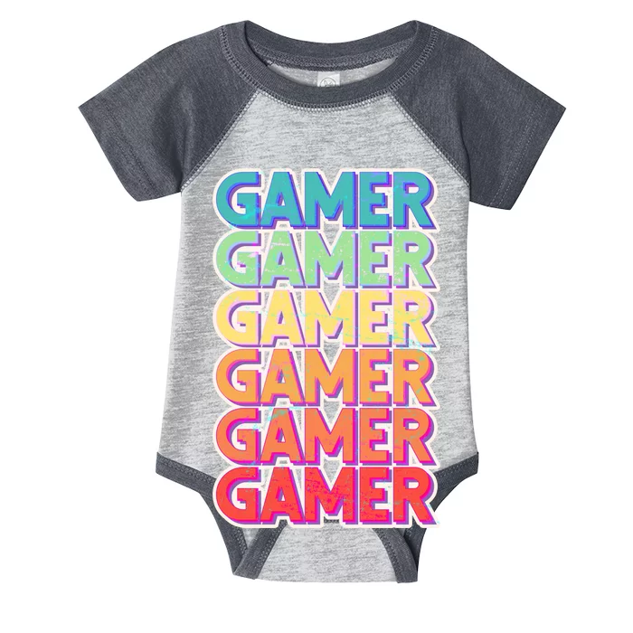 Retro Colorful Gamer Infant Baby Jersey Bodysuit