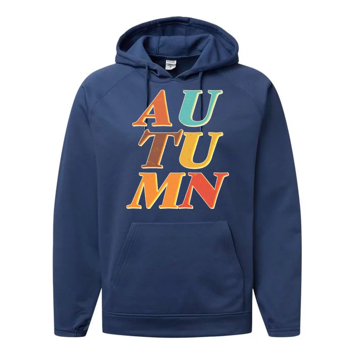 Retro Colors Autumn Letters Performance Fleece Hoodie