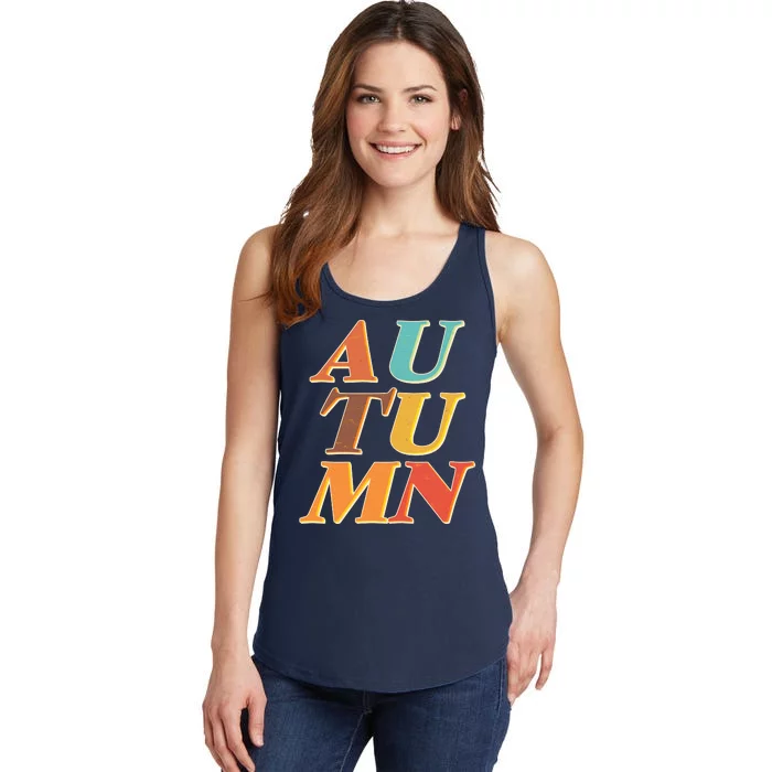 Retro Colors Autumn Letters Ladies Essential Tank