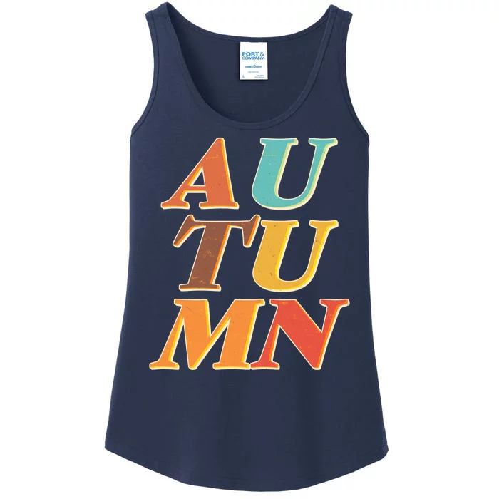 Retro Colors Autumn Letters Ladies Essential Tank