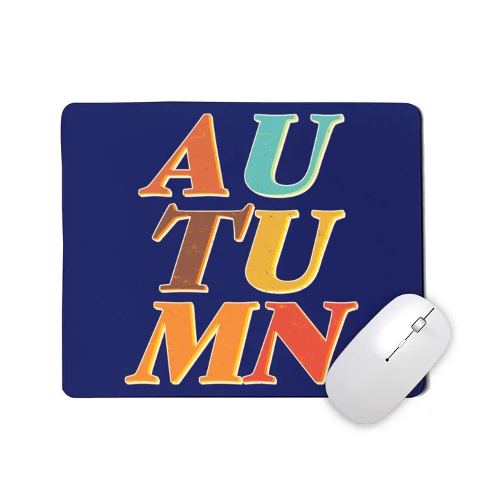 Retro Colors Autumn Letters Mousepad