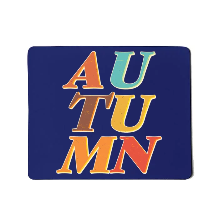 Retro Colors Autumn Letters Mousepad