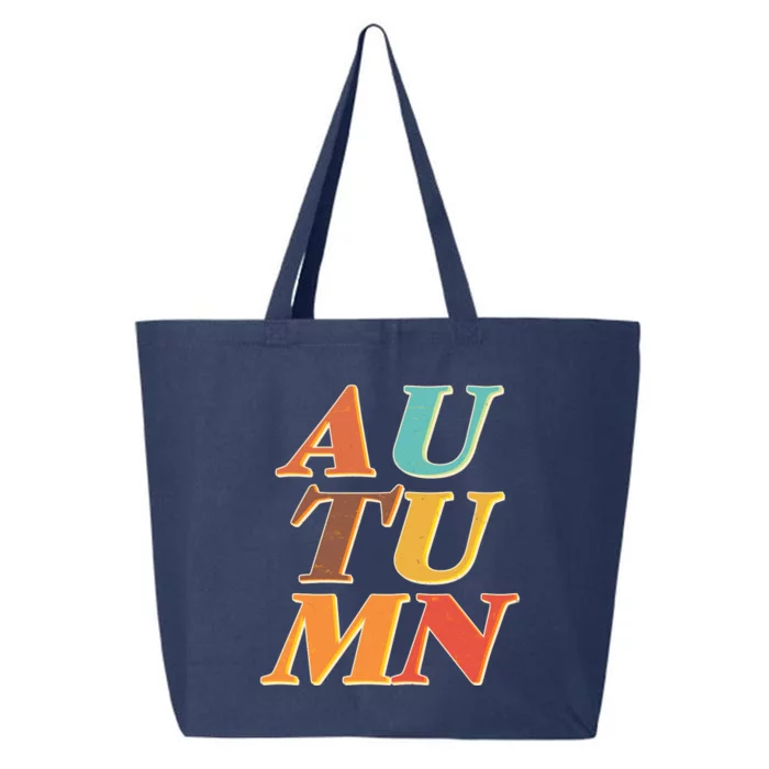 Retro Colors Autumn Letters 25L Jumbo Tote