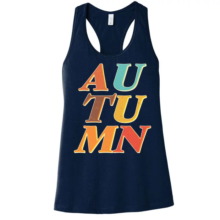 Retro Colors Autumn Letters Women's Racerback Tank