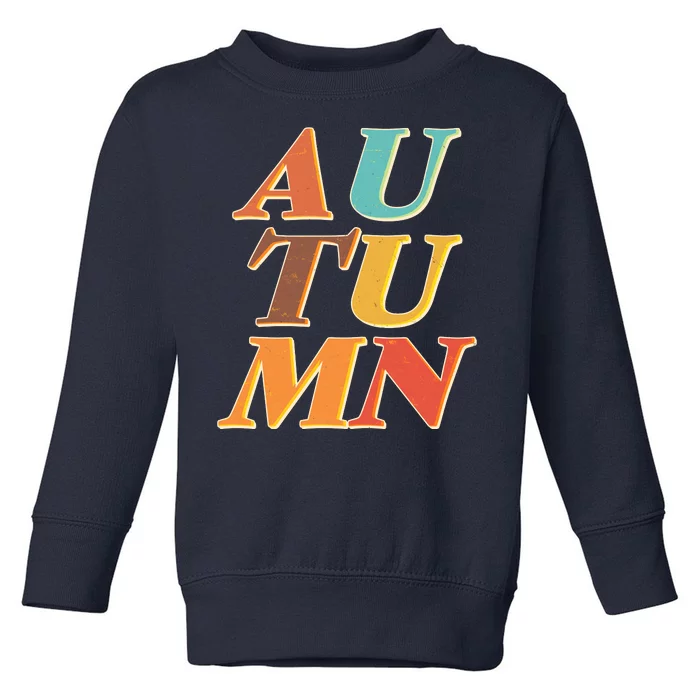 Retro Colors Autumn Letters Toddler Sweatshirt