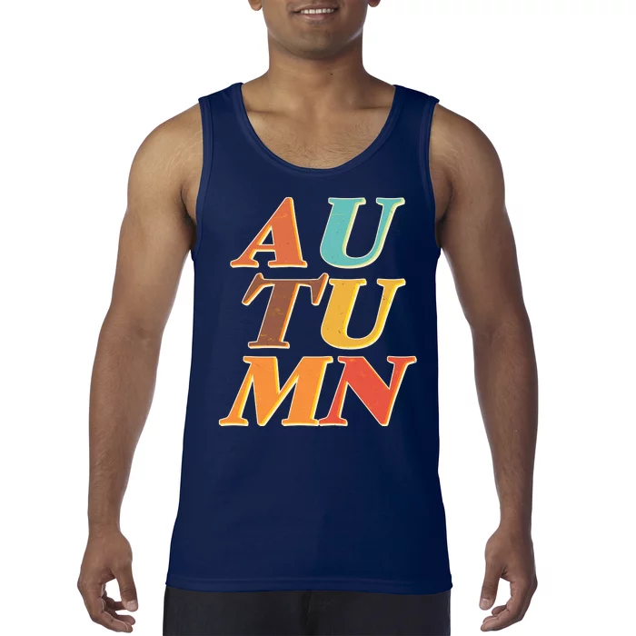 Retro Colors Autumn Letters Tank Top