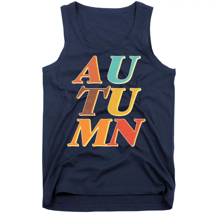 Retro Colors Autumn Letters Tank Top