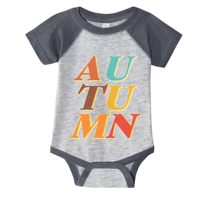 Retro Colors Autumn Letters Infant Baby Jersey Bodysuit