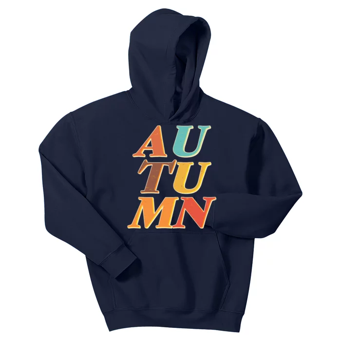 Retro Colors Autumn Letters Kids Hoodie