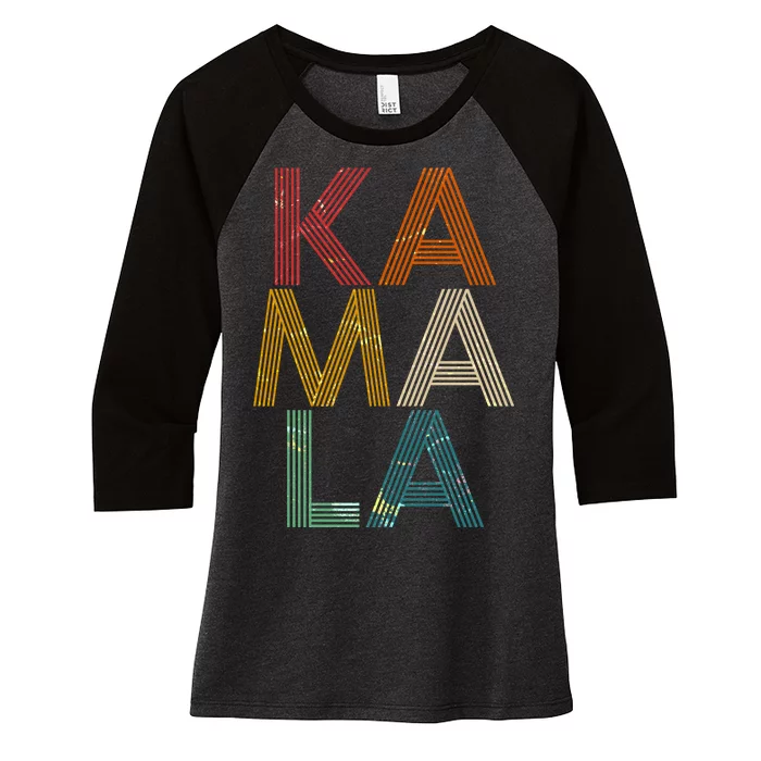 Retro Colors Kamala Women's Tri-Blend 3/4-Sleeve Raglan Shirt