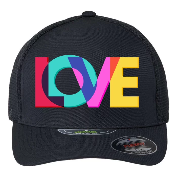 Retro Colors Love Flexfit Unipanel Trucker Cap