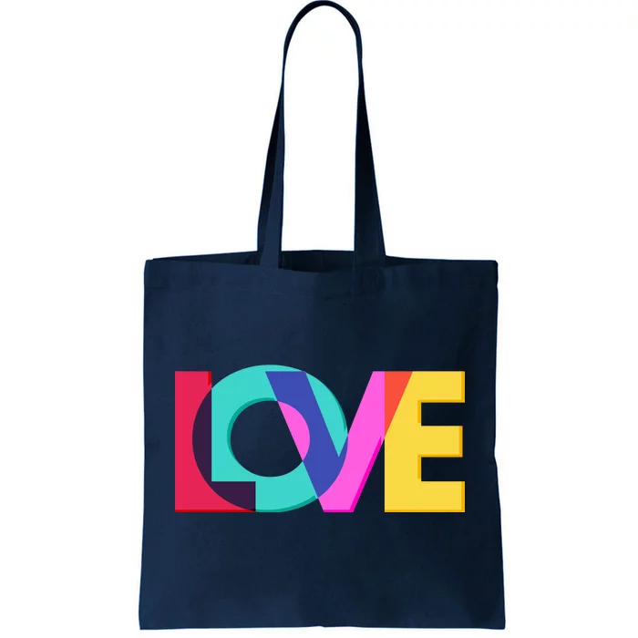 Retro Colors Love Tote Bag