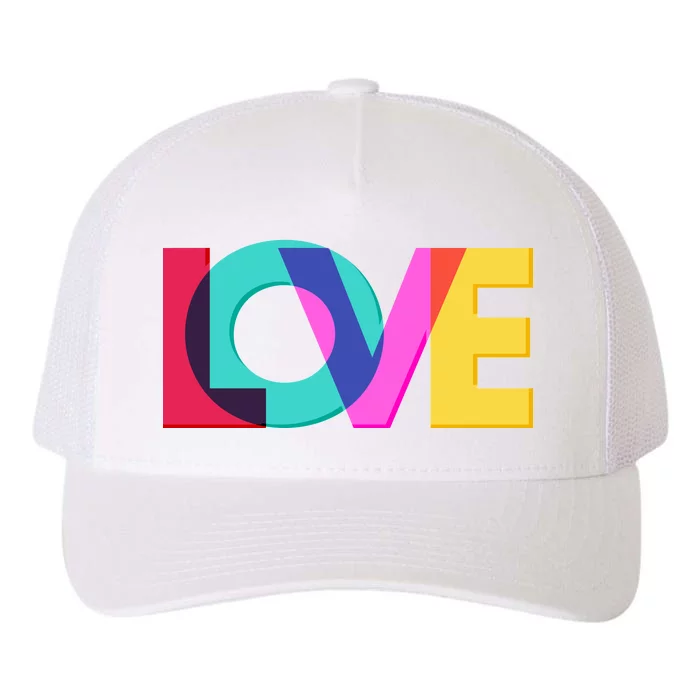 Retro Colors Love Yupoong Adult 5-Panel Trucker Hat