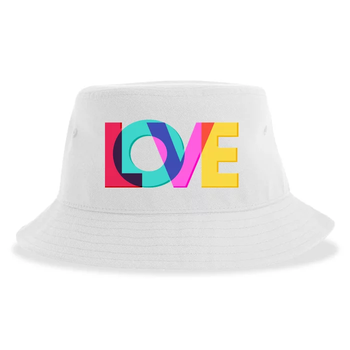 Retro Colors Love Sustainable Bucket Hat