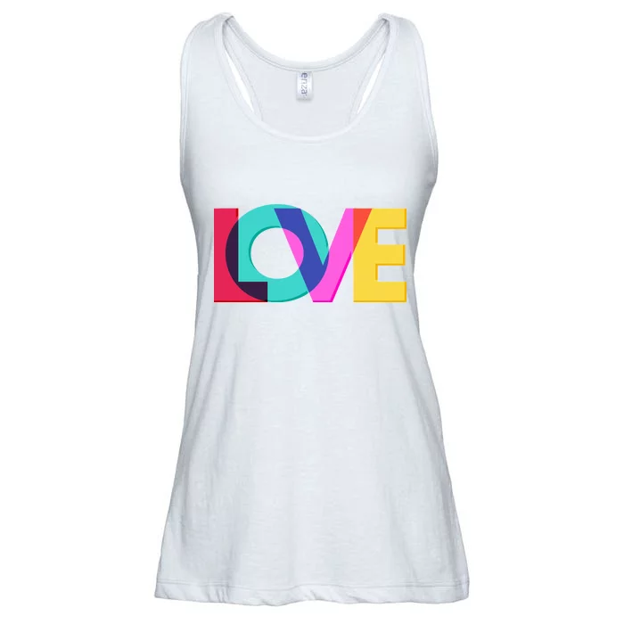 Retro Colors Love Ladies Essential Flowy Tank