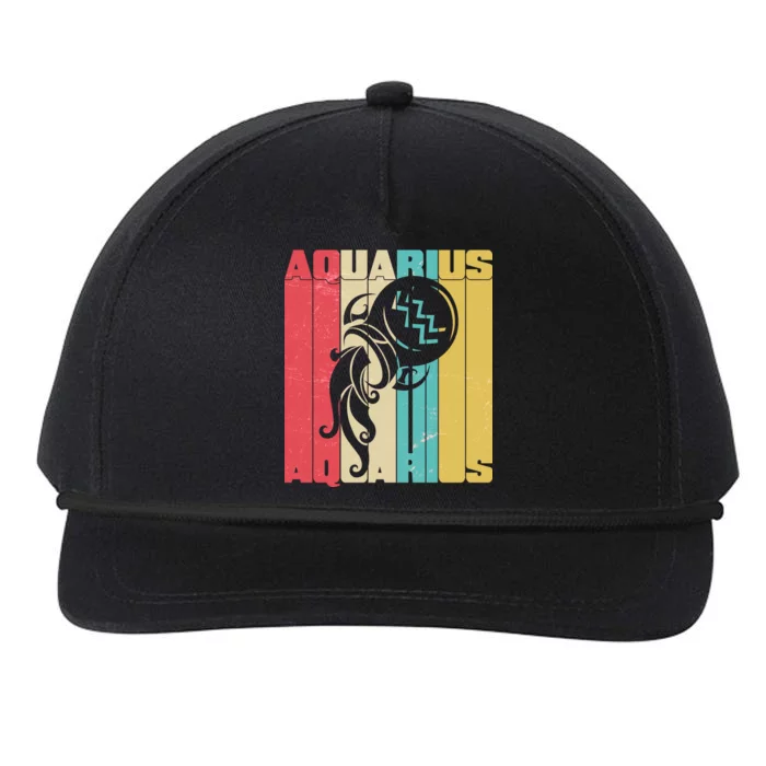 Retro Colors Zodiac Aquarius Snapback Five-Panel Rope Hat