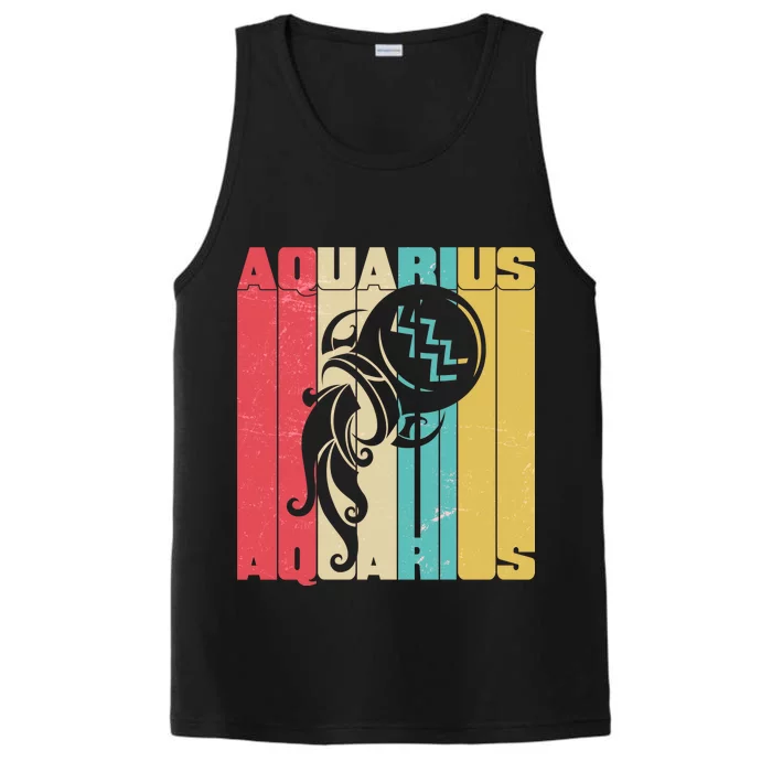 Retro Colors Zodiac Aquarius Performance Tank