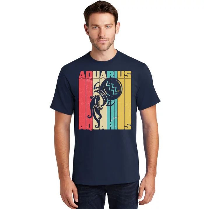 Retro Colors Zodiac Aquarius Tall T-Shirt