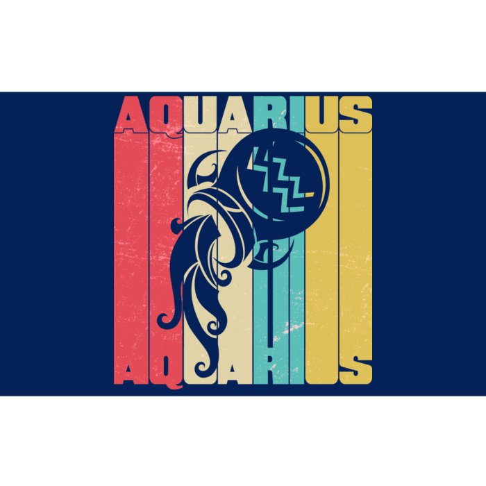 Retro Colors Zodiac Aquarius Bumper Sticker