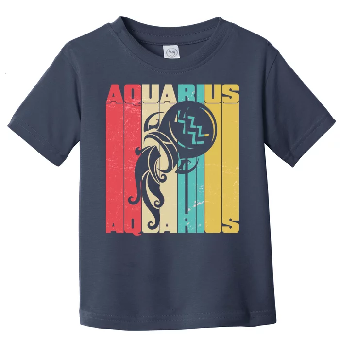 Retro Colors Zodiac Aquarius Toddler T-Shirt