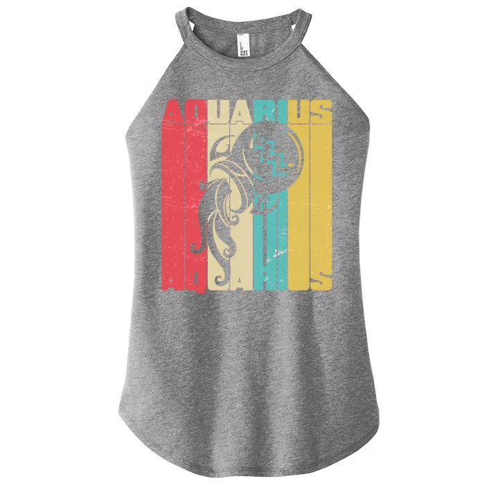 Retro Colors Zodiac Aquarius Women’s Perfect Tri Rocker Tank