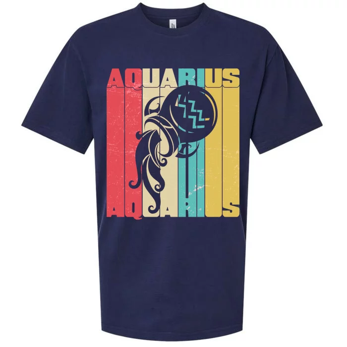 Retro Colors Zodiac Aquarius Sueded Cloud Jersey T-Shirt