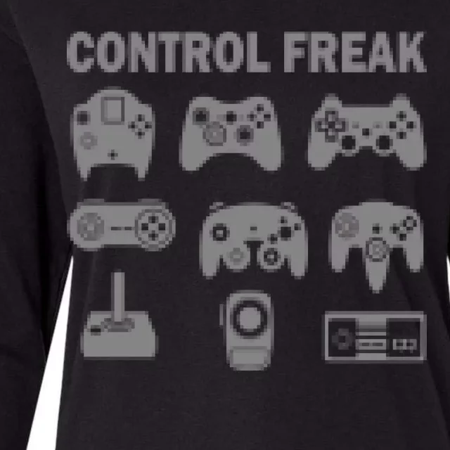 Retro Control Freak 8 Bit Gamer Womens Cotton Relaxed Long Sleeve T-Shirt