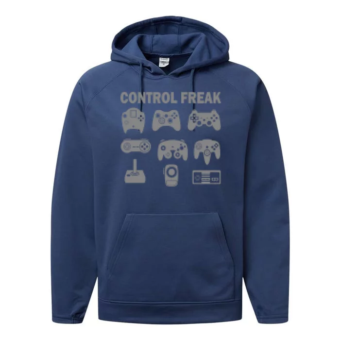 Retro Control Freak 8 Bit Gamer Performance Fleece Hoodie