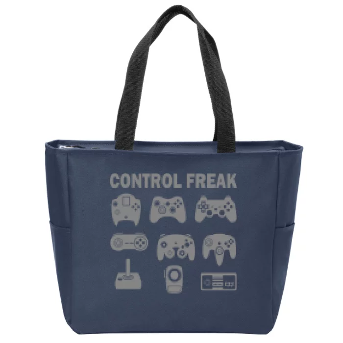 Retro Control Freak 8 Bit Gamer Zip Tote Bag