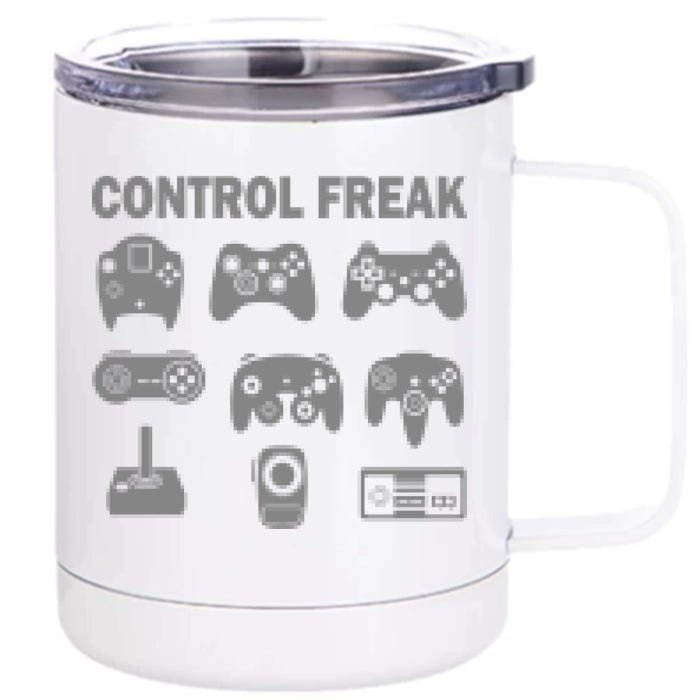 Retro Control Freak 8 Bit Gamer Front & Back 12oz Stainless Steel Tumbler Cup